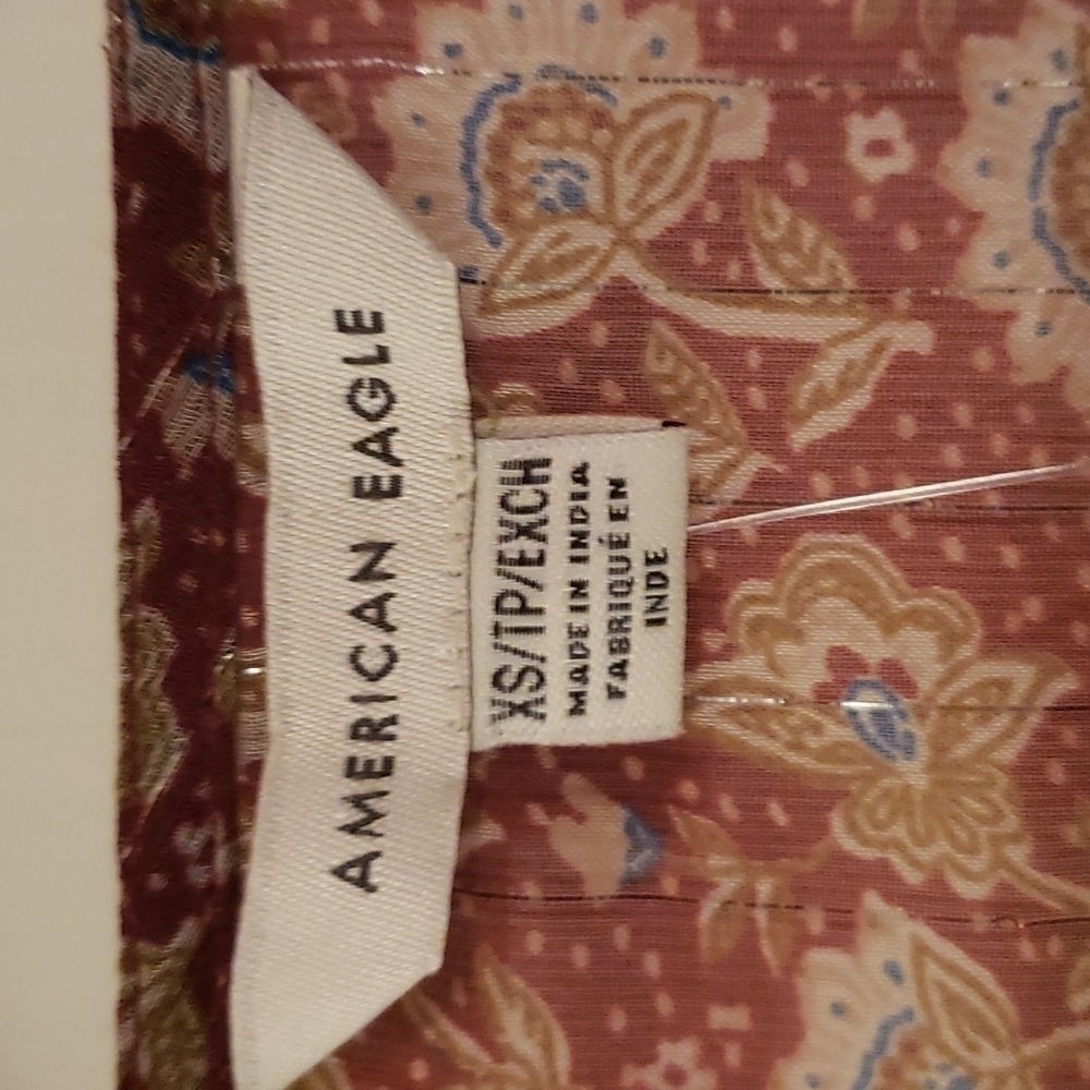 American Eagle Sheer Floral Ruffle Top NWT - Picture 12 of 16